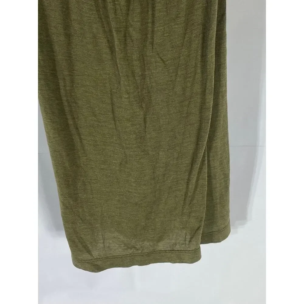 EILEEN FISHER Women's Olive Green Scoop-Neck Solid Silk-Cotton Tank Top SZ S - Picture 6 of 10